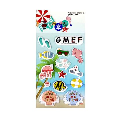 Three Dimension 3D Puffy Stickers Foamed Leather Puffy Paint Stickers